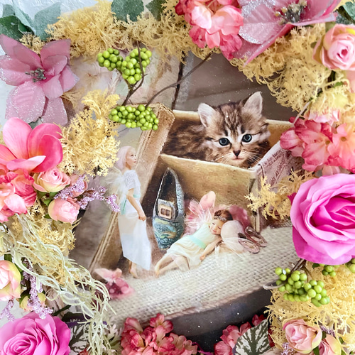 光触媒　アートフラワー 光触媒 フラワーアートフレーム メルヘンランド アートフラワー モカ