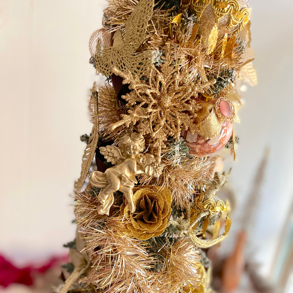 ハンドメイド　クリスマスツリー　ゴールドエンジェルスタイル 2枚目の画像