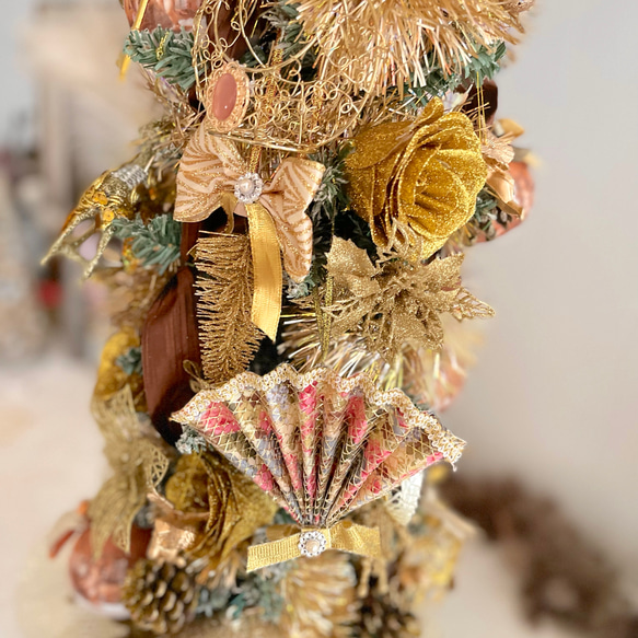 ハンドメイド　クリスマスツリー　ゴールドエンジェルスタイル 4枚目の画像