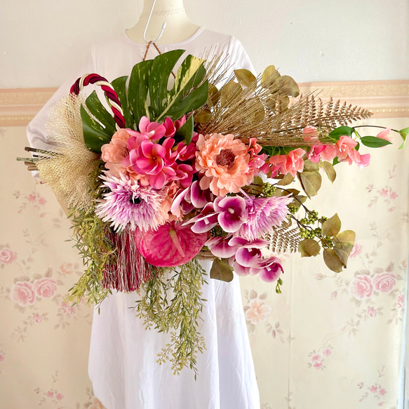 ねーね 伊勢しめ縄 正月リース 正月スワッグ しめ縄リース しめ飾り 光触媒フラワー