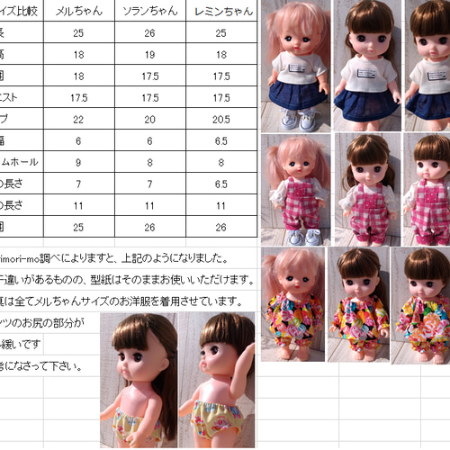 メルちゃん、ソランちゃん、レミンちゃん服ハンドメイド 組合せ
