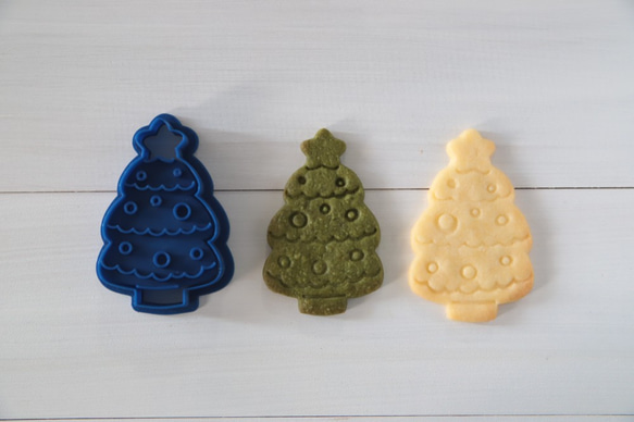 クリスマスツリー（スタンプ付き）クッキー型・クッキーカッター 1枚目の画像