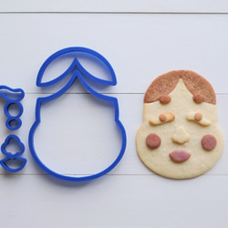 福笑い（素焼き用）【縦12㎝】　クッキー型・クッキーカッター 1枚目の画像