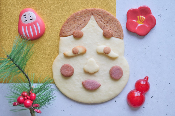 福笑い（素焼き用）【縦12㎝】　クッキー型・クッキーカッター 2枚目の画像
