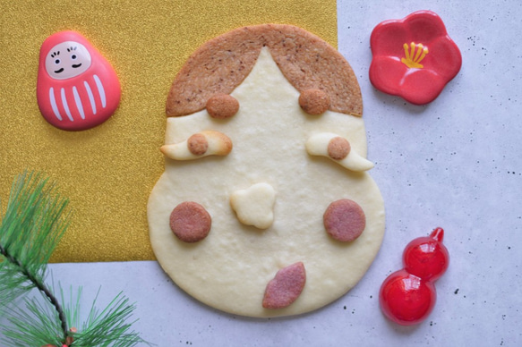福笑い（素焼き用）【縦12㎝】　クッキー型・クッキーカッター 3枚目の画像