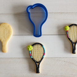 テニスラケットボール付き【縦7cm】クッキー型・クッキーカッター 1枚目の画像