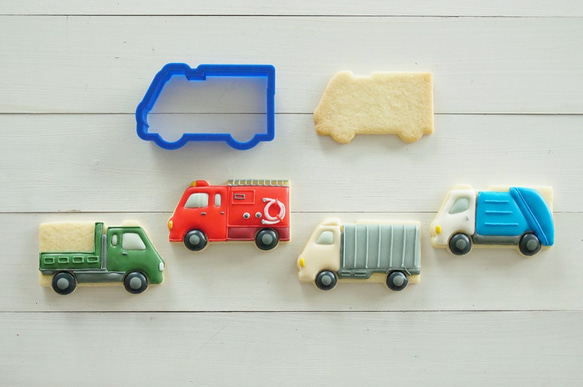 消防車・トラック【横8.3cm】クッキー型・クッキーカッター 1枚目の画像