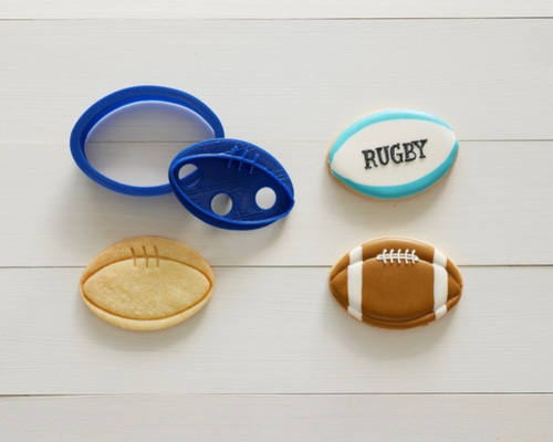 アメフト、ラグビーボール（スタンプ付き）クッキー型・クッキー