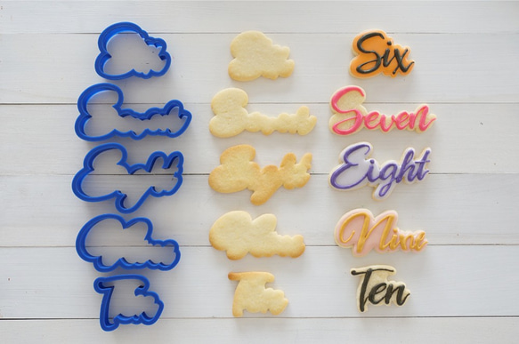 数字筆記体【単品】クッキー型・クッキーカッター 2枚目の画像