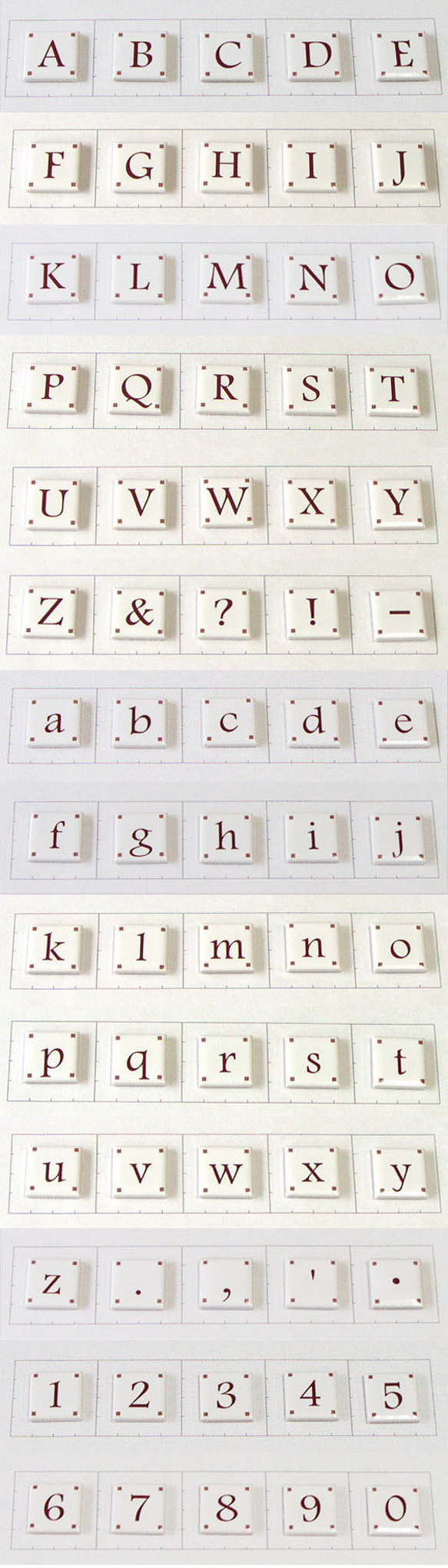 文字タイル選べる8個セット　25mm角タイル製 2枚目の画像