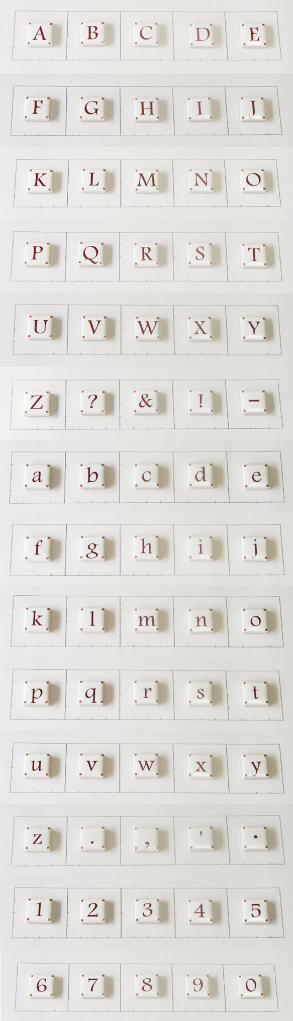 文字タイル選べる7個セット　20mm角タイル製 2枚目の画像