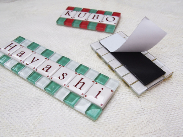 文字タイル選べる7個セット　20mm角タイル製 4枚目の画像