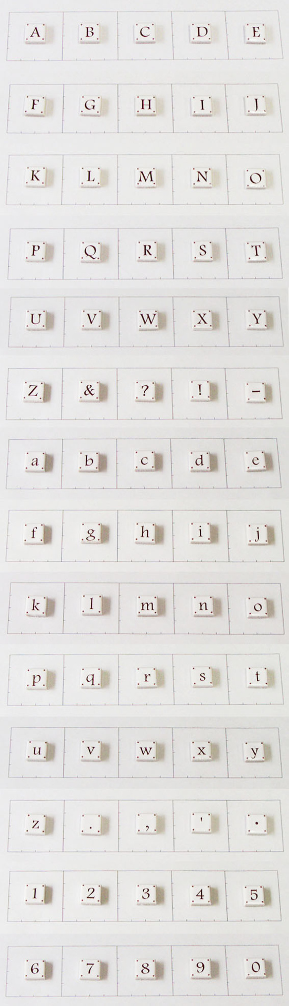 文字タイル選べる6個セット　15mm角タイル製 2枚目の画像