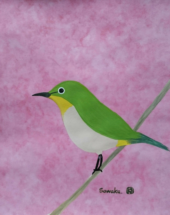 春夏渡り鳥十ニ選　野鳥　原画　水彩画　鳥　イラスト　メジロ　オオルリ　セキレイ他 春夏渡り鳥十ニ選 野鳥 原画 水彩画 鳥 イラスト メジロ