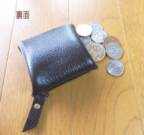 【中厚・牛革】ボックス型コインケース　小銭入れ 5枚目の画像