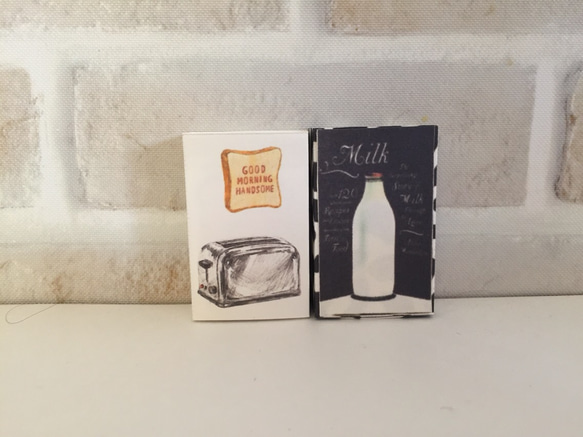 マッチ箱メモ（トースト、ミルク） 1枚目の画像