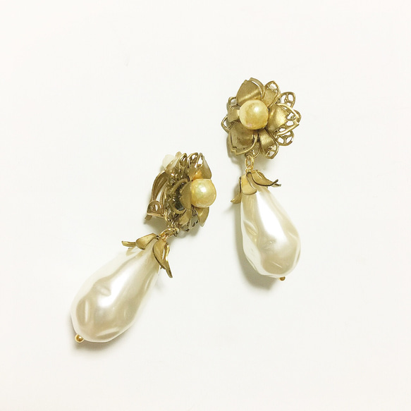 【Vintage accessory】ウェディング ピアス イヤリング 2枚目の画像