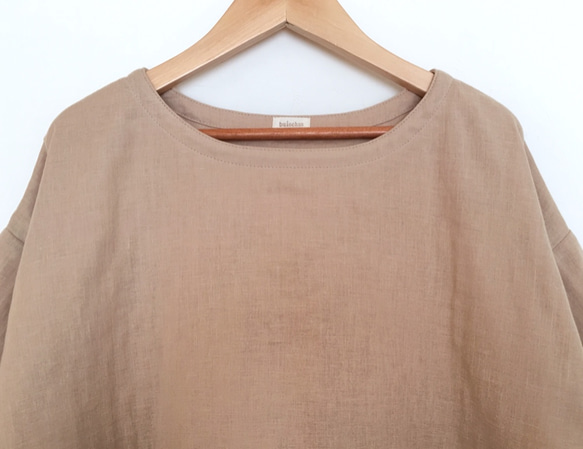 Wガーゼ シンプルプルオーバー(beige) 4枚目の画像