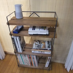 アイアンシェルフⒶ（キャスター付き） 本棚・絵本棚・マガジンラック  