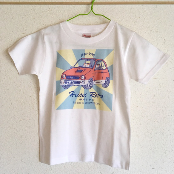 【キッズ100㎝〜150㎝】猫と旧車Tシャツ 2枚目の画像