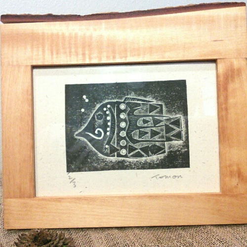 紙版画「魚」(作品のみ) 版画 tomon 通販 2800761｜Creema(クリーマ)