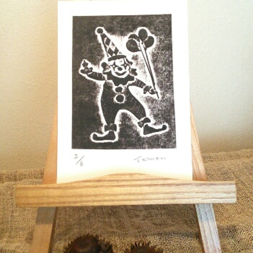 紙版画「ピエロ」(作品のみ) 版画 tomon 通販 2914448｜Creema(クリーマ)