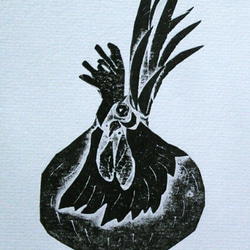 紙版画「ニワトリ」(作品のみ) 版画 tomon 通販 3035987｜Creema