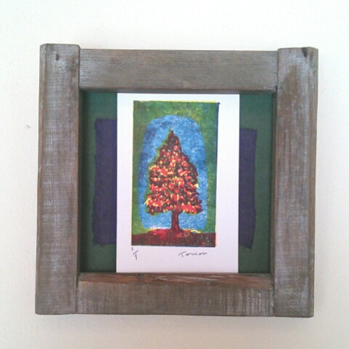 TONY 版画 「紅葉（和紙刷り） 」アールビバン ミクスドメディア 15部