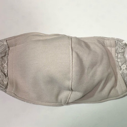 完全オーダー 吸水速乾・消臭・抗菌の立体マスク （ノーズワイヤーとフィルター付き）グレーボタニカル刺繍 3枚目の画像