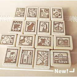 【受注制作】３個選べる切手はんこセット【送料無料】 1枚目の画像