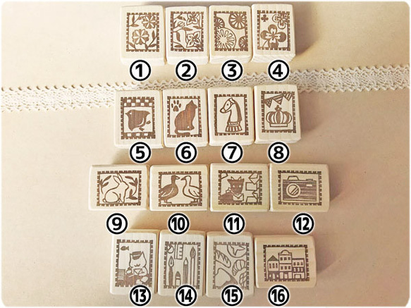 【受注制作】３個選べる切手はんこセット【送料無料】 2枚目の画像