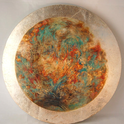 アクリル抽象画 金銀 抽象アクリル画 赤 黒 青 金 銀 - メルカリ