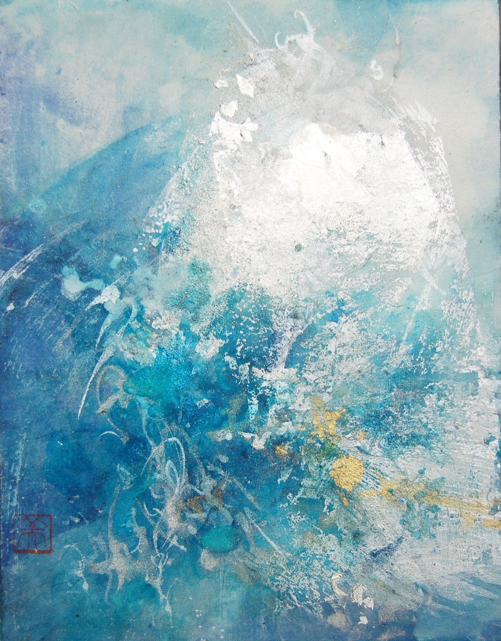 絵画 アクリル ART アート 銀箔 手描き 抽象画 美術品