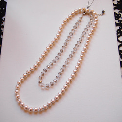 pearl&crystal ｱｼﾝﾒﾄﾘｰnecklace  (b) 3枚目の画像