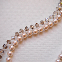 pearl&crystal ｱｼﾝﾒﾄﾘｰnecklace  (b) 5枚目の画像