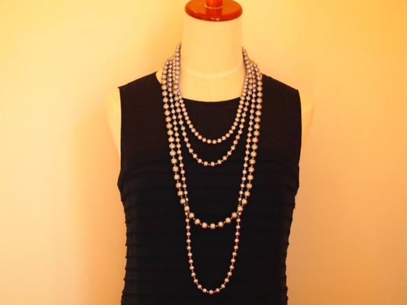 ４連 cotton pearl necklace (3WAY) 2枚目の画像
