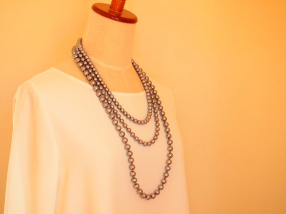 ４連 cotton pearl necklace (3WAY) 5枚目の画像