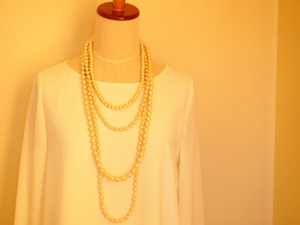 ４連 cotton pearl necklace 2枚目の画像