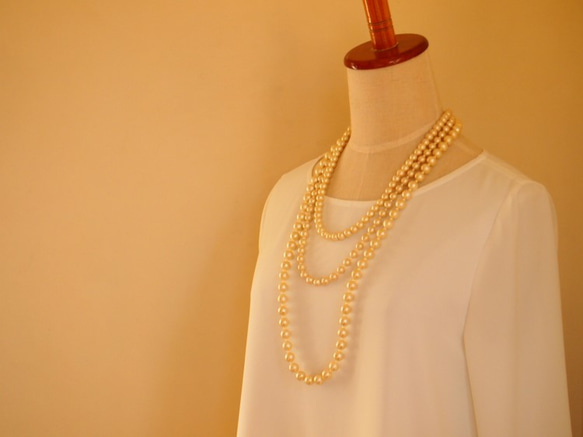 ３連 cotton pearl necklace(3WAY) 1枚目の画像