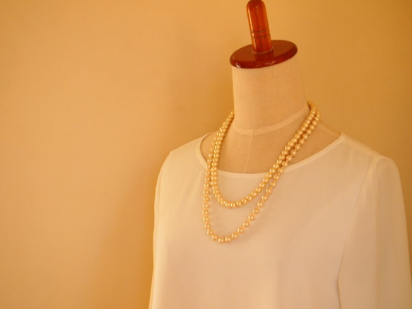 ３連 cotton pearl necklace(3WAY) 2枚目の画像