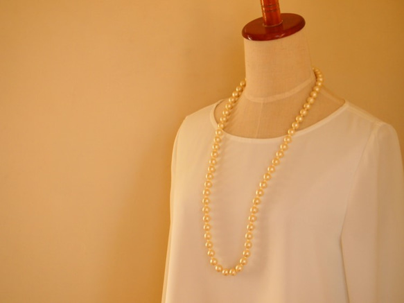 ３連 cotton pearl necklace(3WAY) 3枚目の画像