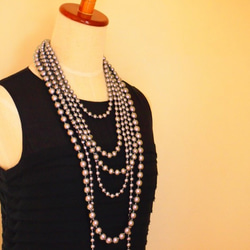 ６連 cotton pearl  necklace 2枚目の画像