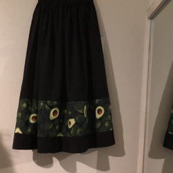 アボカド柄のギャザースカート 5枚目の画像