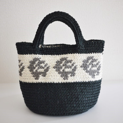 手編み　麻ひもバッグ 1枚目の画像