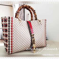CHANELツイード風 バッグ ハンドバッグ cherry flower 通販