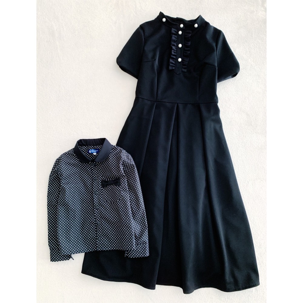 ブラック×襟周りパール親子リンクセット（ママ＆ボーイ） 33,345円