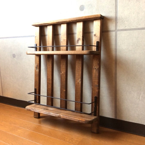 ブックスタンド＊壁掛け＊アイアンバー＊本棚 壁掛けラック・ウォール