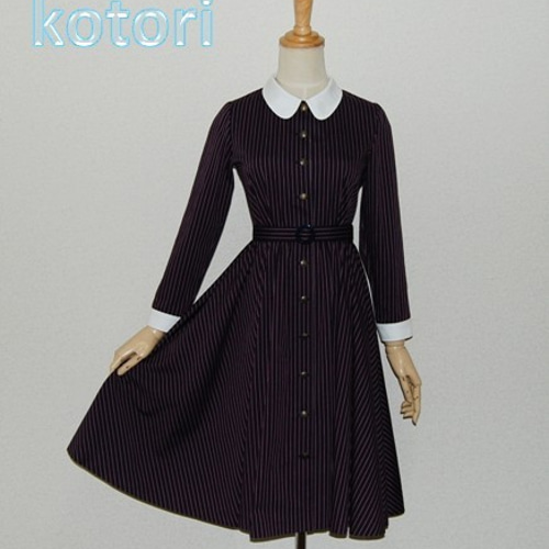 レジメンタルストライプのワンピース レトロ ワンピース kotori 通販