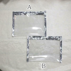 クリアケース（A6・はがき）／モノクロ花柄A 1枚目の画像