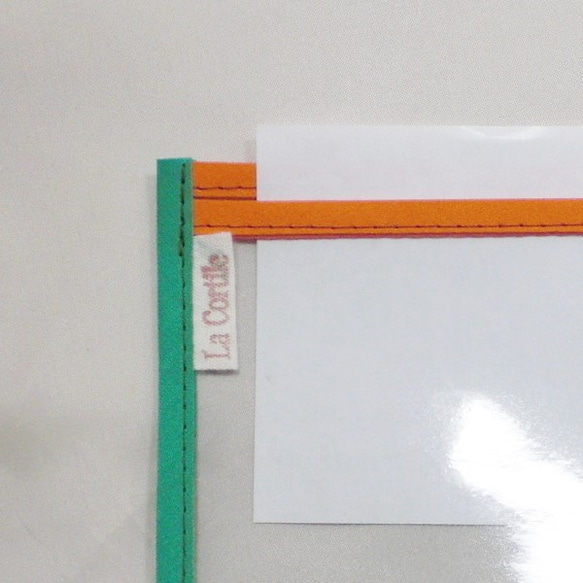 クリアケース（お札・商品券）／緑＋オレンジのコンビ 3枚目の画像